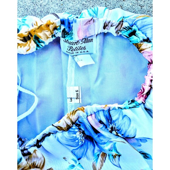 Vintage Stuart Alan Petites 6p Floral Pastel Peplum 2-pc USA made Skirt Set NOS - Picture 6 of 7